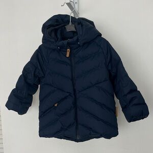 Kids Hooded Puffer Jacket - Navy